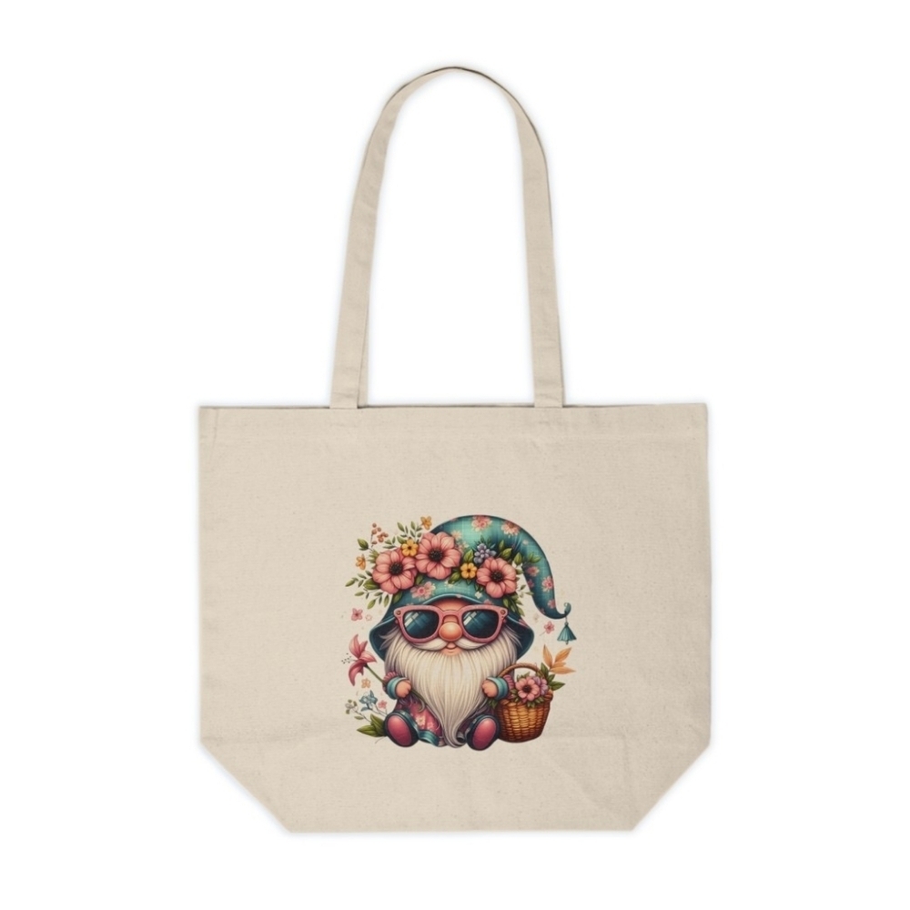Spring Garden Gnome Custom Canvas Tote Bag